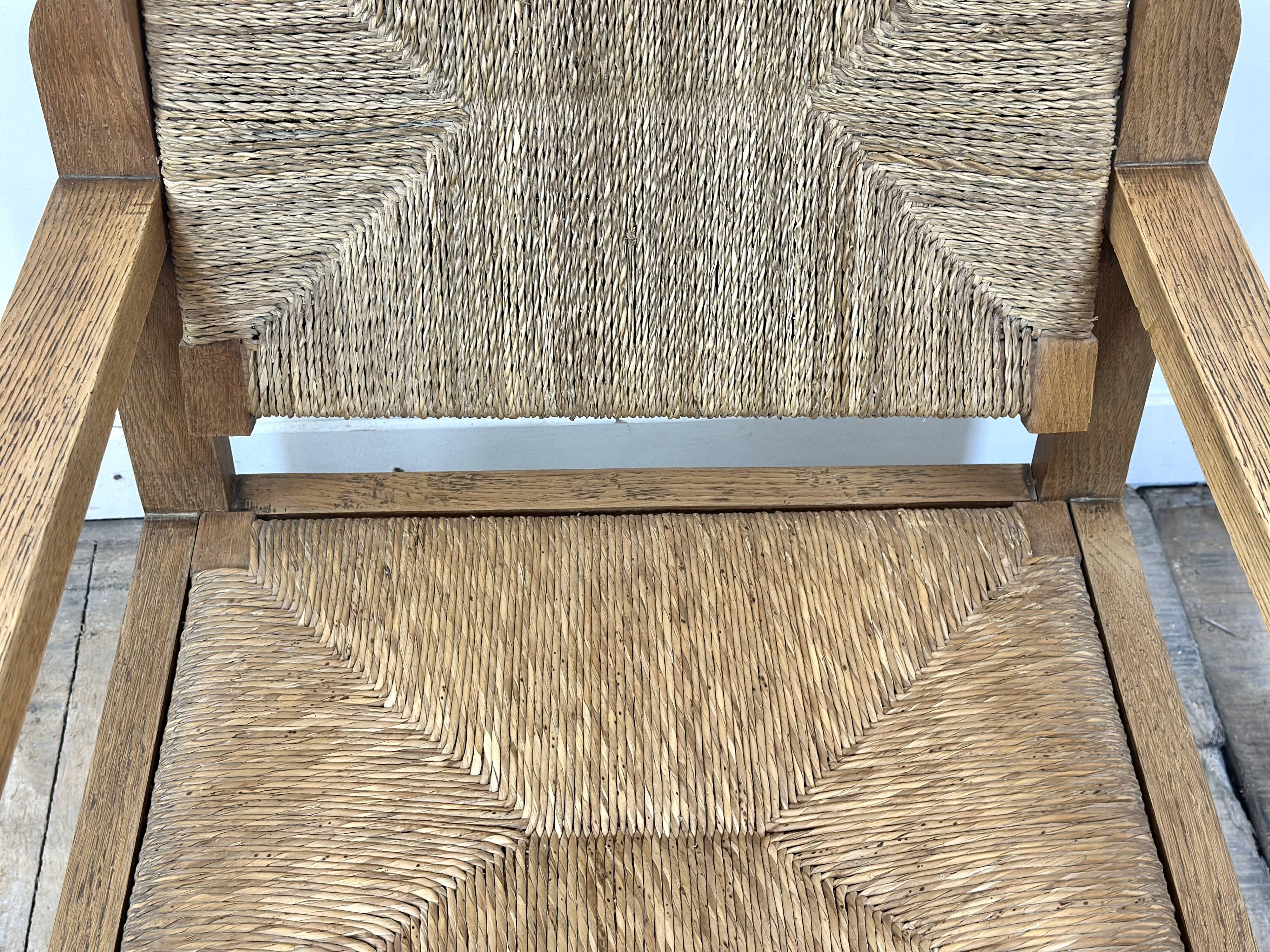 Brutalist armchair in oak 1950s