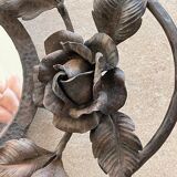 Mirror or centerpiece wrought iron Art Deco signed.