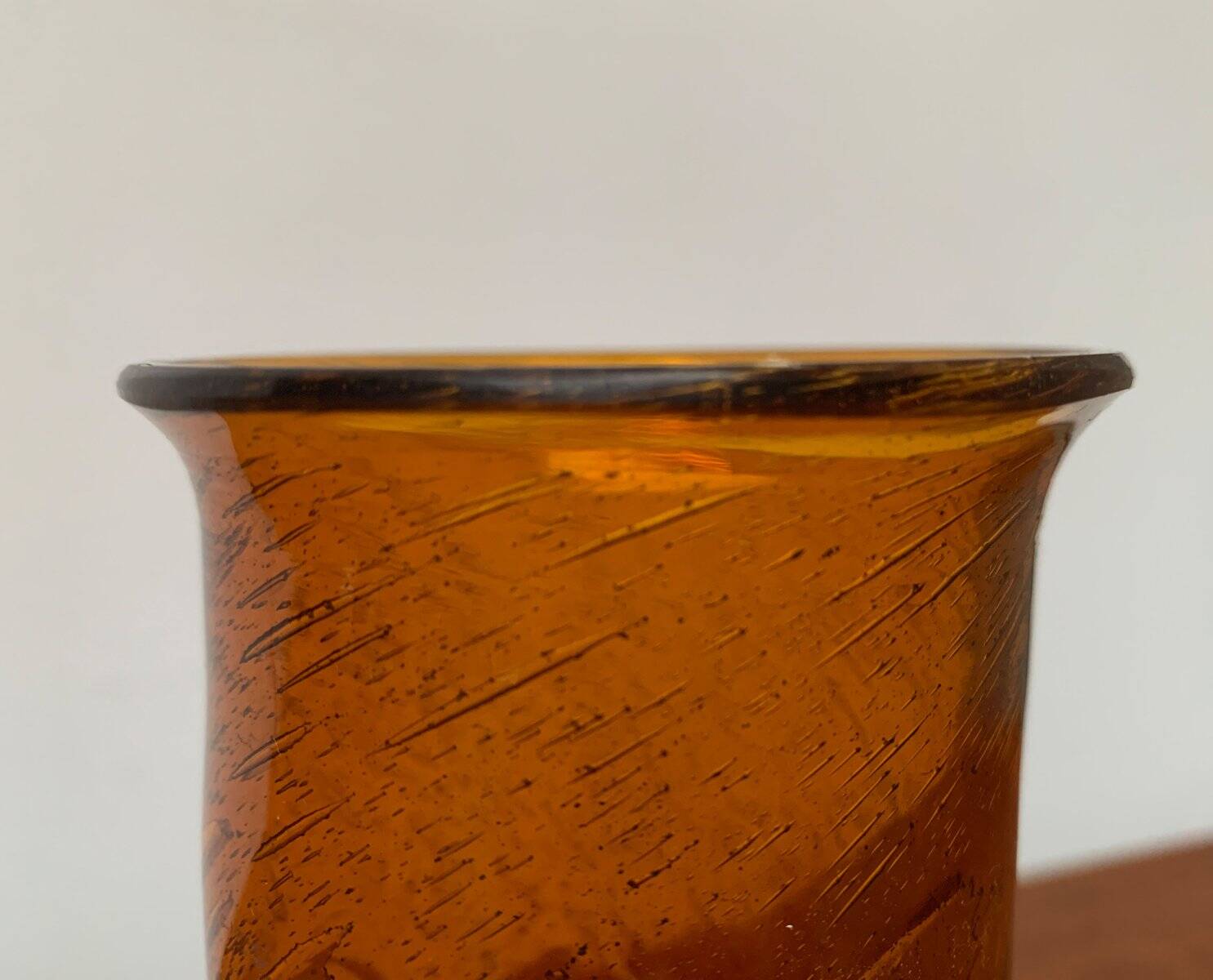 Handmade glass vase from the mid-century.