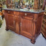 Bahut 2 doors 2 drawers in walnut period restoration a crosse