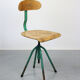 Set of 2 industrial mint green swivel chairs, 1960