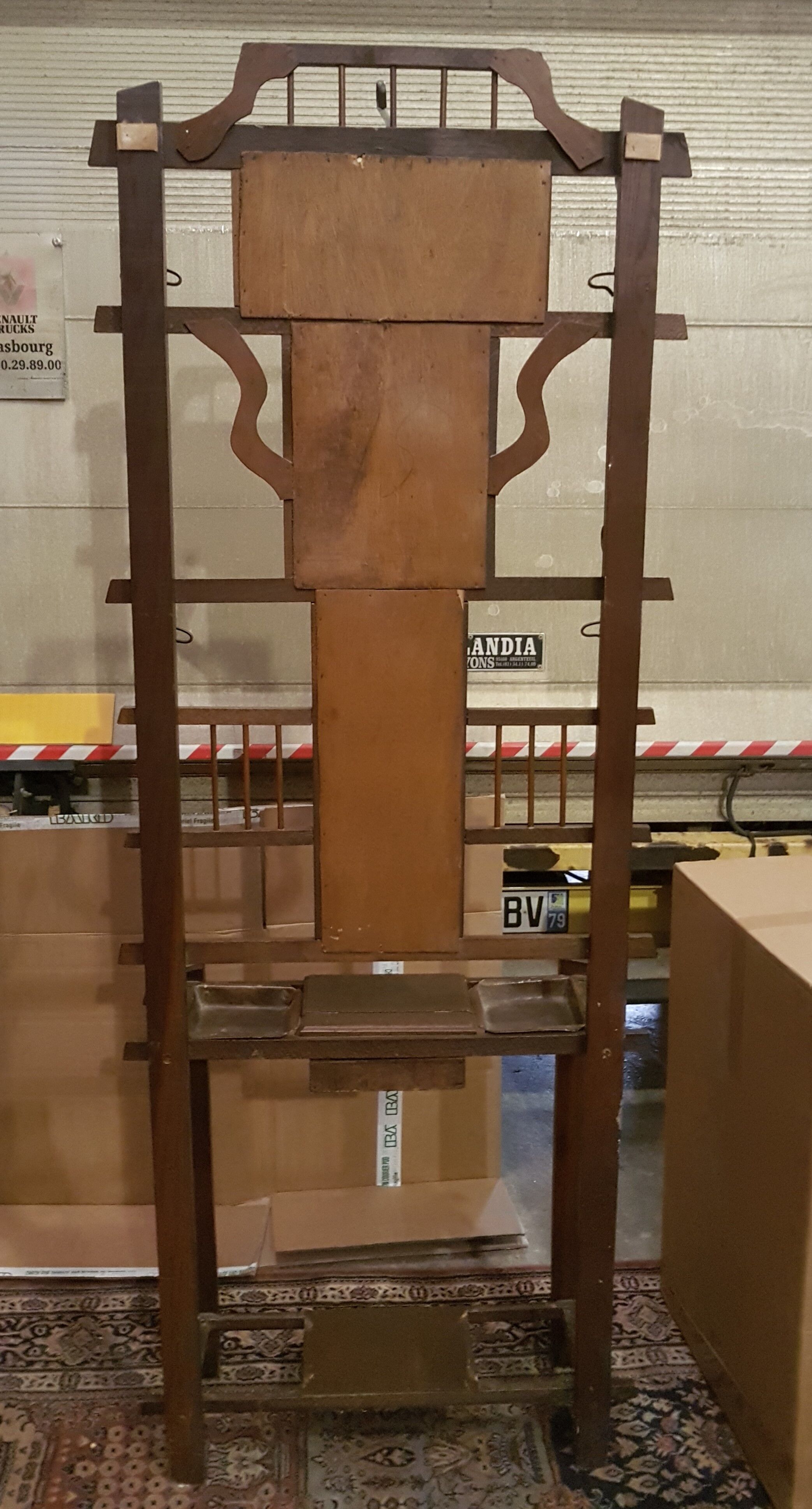 Old coat rack mirror cloakroom circa 1950