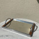 Chrome mirror tray and vintage wood 1940 / 50