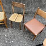 Series of 6 mismatched vintage chairs