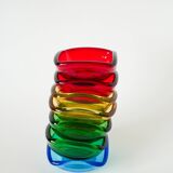 Superb pair of burgundy colored glass storage compartments, in the style of Murano, 1970. In excellent condition