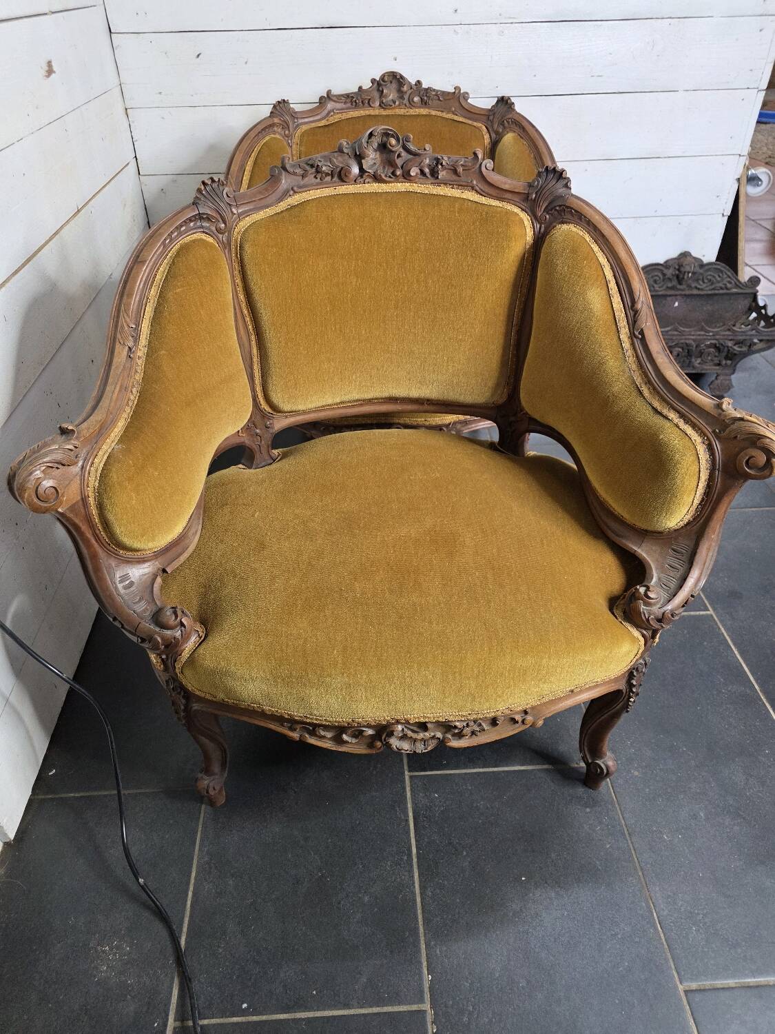Paire de fauteuils marquise style Louis XV