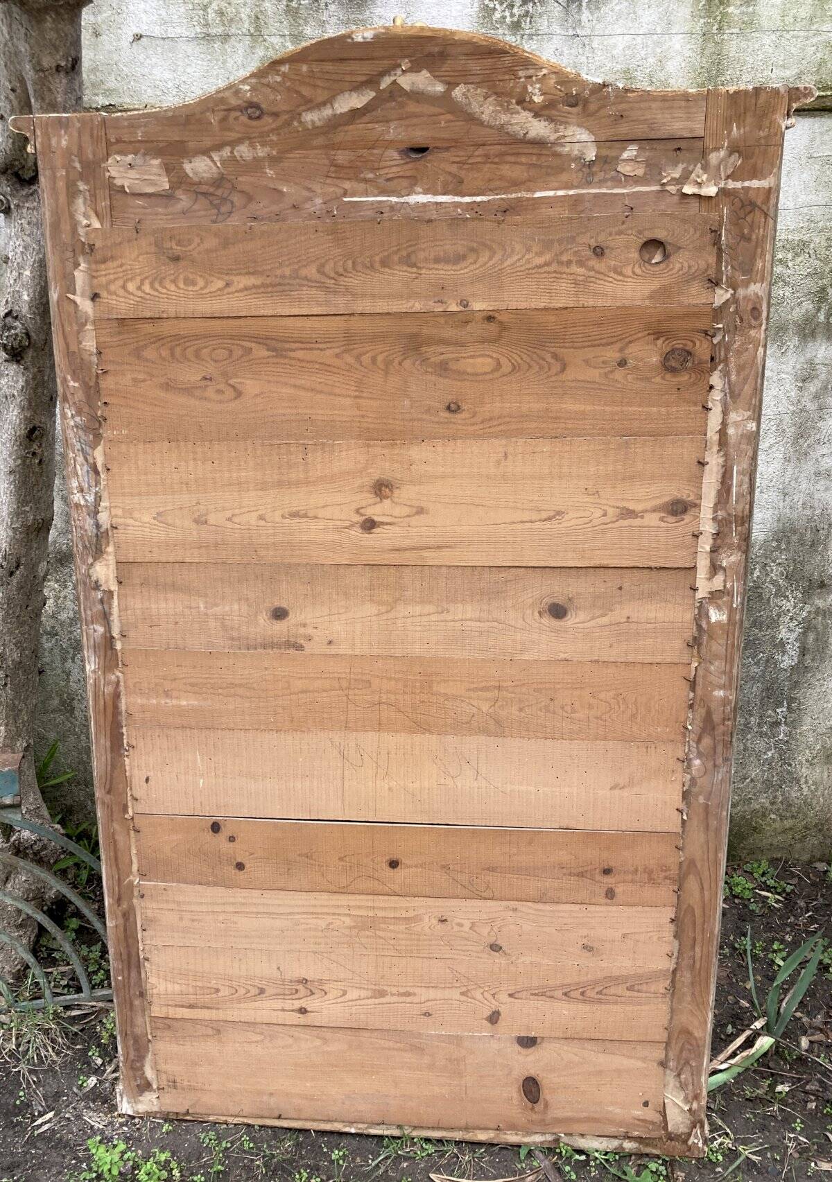 Miroir ancien - 98 x 160 - bois et stuc doré