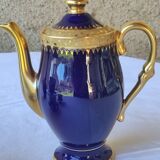 Service à café Bleu de four et or - porcelaine de Limoges