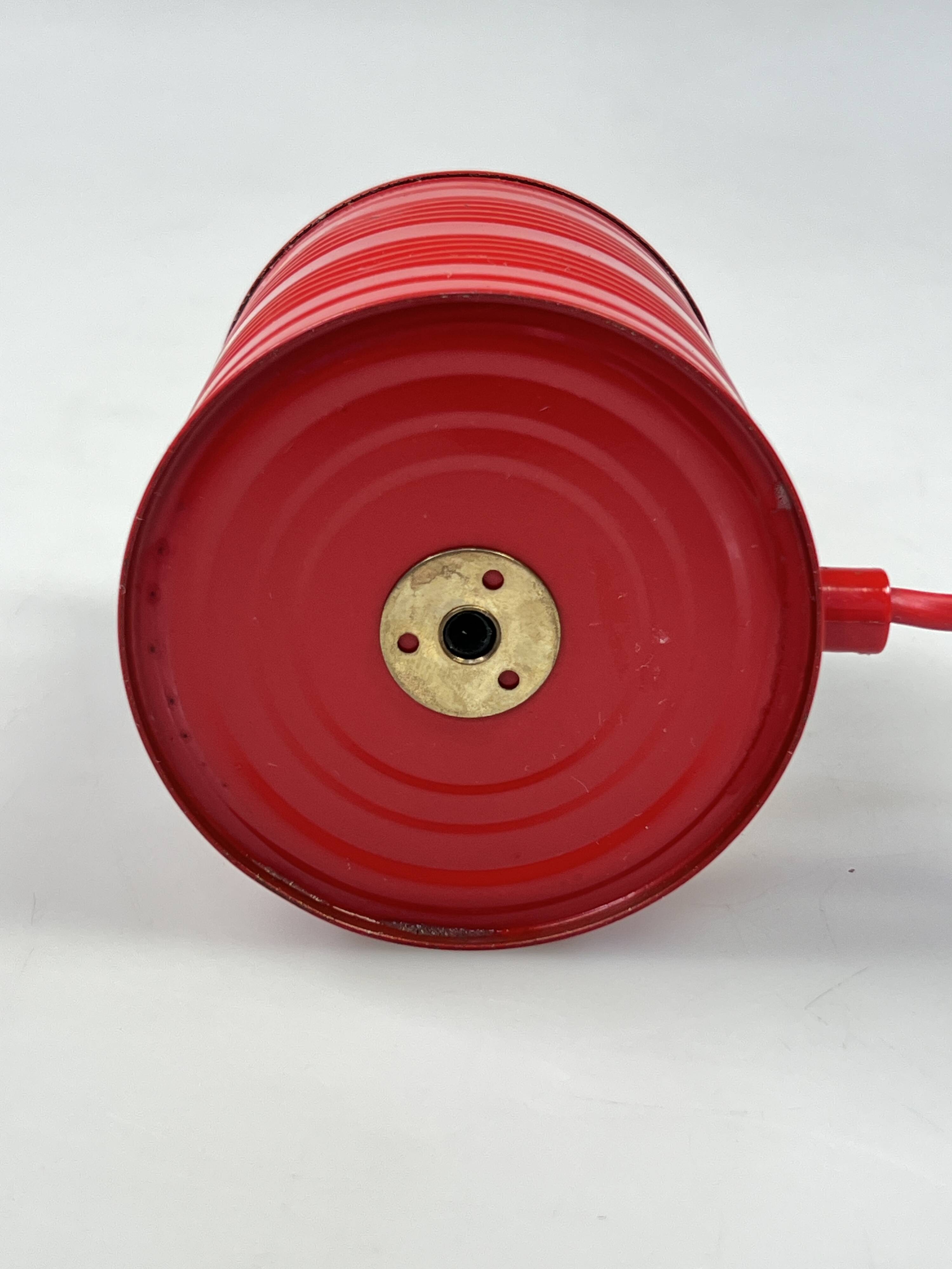 Vintage Red Tin Can Lamp, Ad Van Berlo, Vrieland Design, 1980s