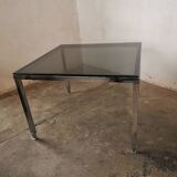 Chrome and glass coffee table 1970 Neoclassical style
