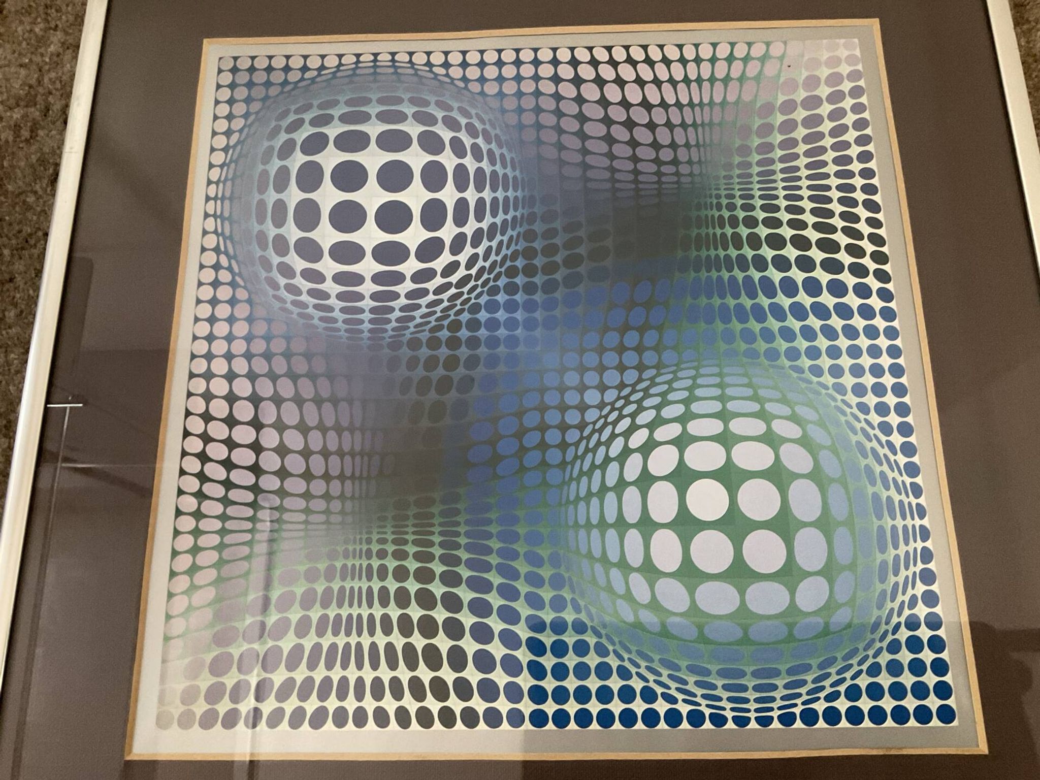 Vintage Op Art silkscreen "Feny" by Vasarely