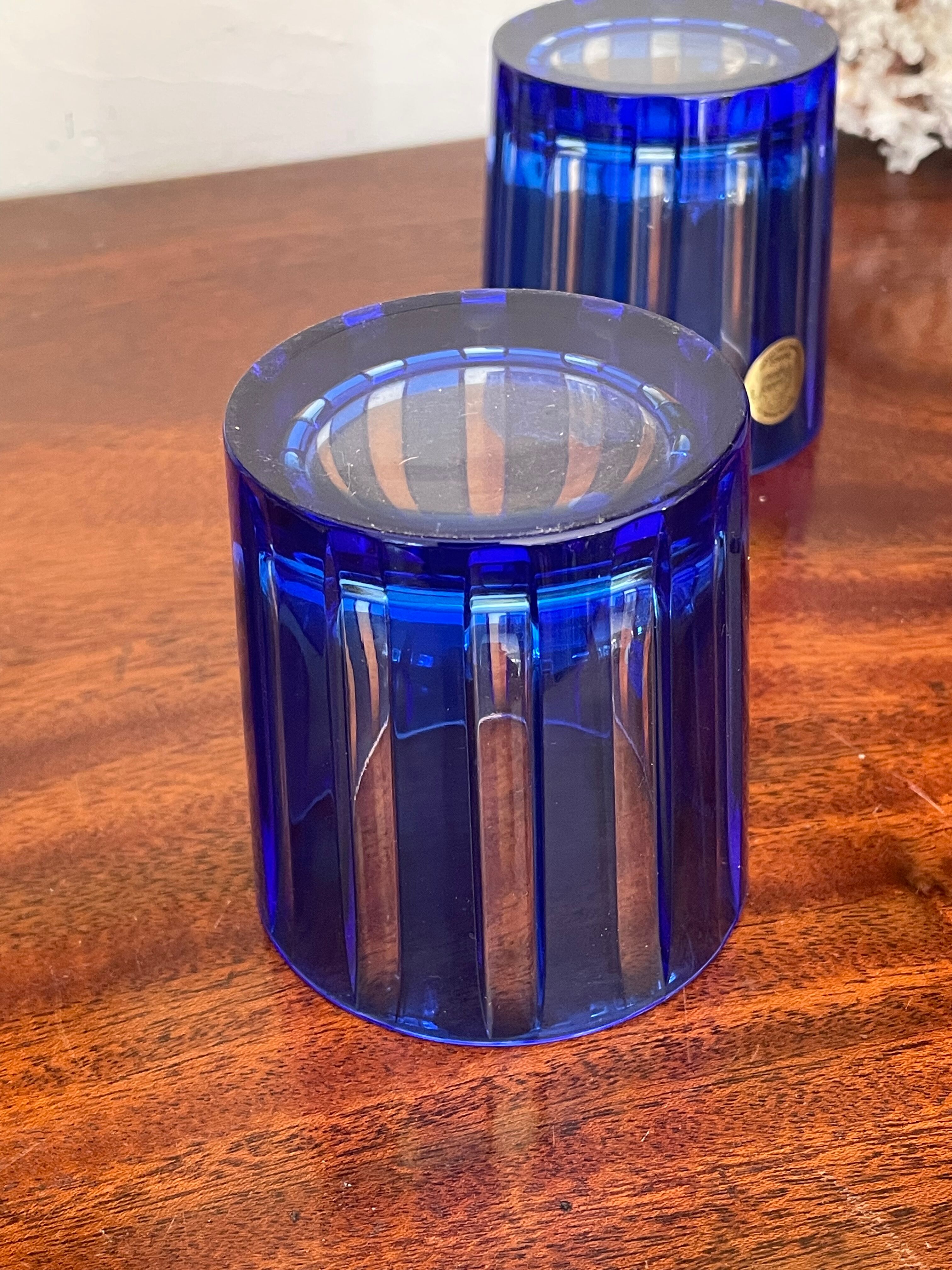 Pair of vintage Arques crystal whisky glasses