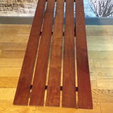 Modernist bench with teak slats