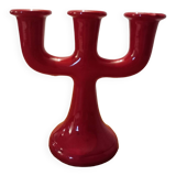 Bougeoir en céramique rouge, Italie années 1970