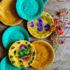 Set of 8 mismatched antique majolica plates