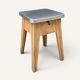 Raw wood storage stool 1950