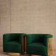 Set of 2 Mid-century brass swivel lounge chairs, Italy mid-century