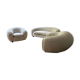 Curved sofa set "Polar Bear" called "Banana" in white boucle.