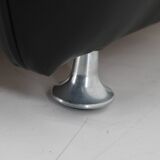 1970s Armchair in Black Leather, Italy