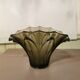 Art Deco vase in polished and frosted smoked glass