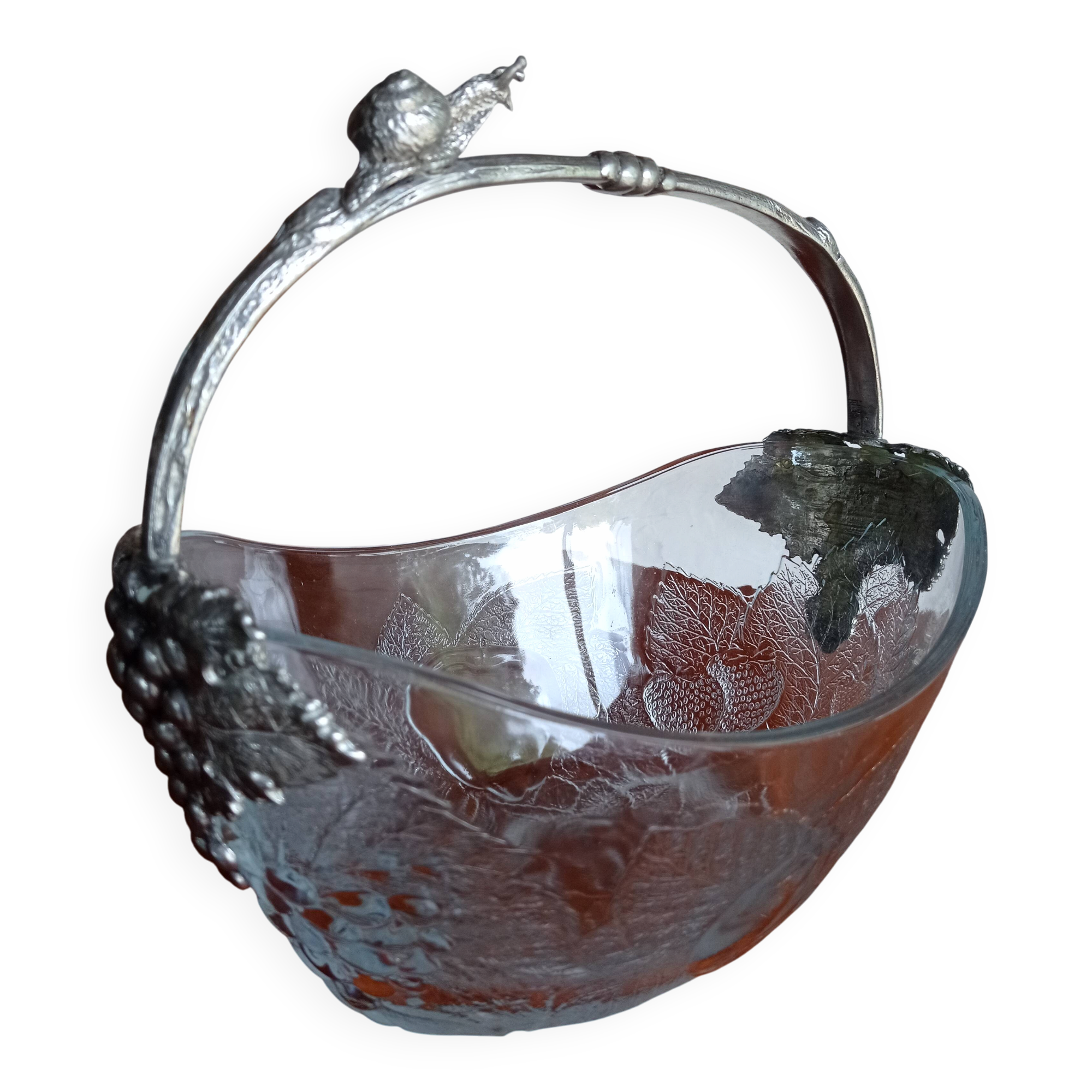 Coupe verre et métal argenté