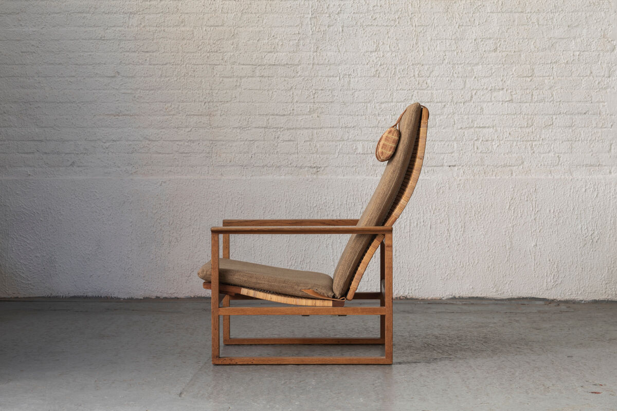 Set of 2 lounge chairs and one footrest by Borge Mogensen for Fredericia Denmark 1960’s