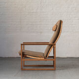 Set of 2 lounge chairs and one footrest by Borge Mogensen for Fredericia Denmark 1960’s