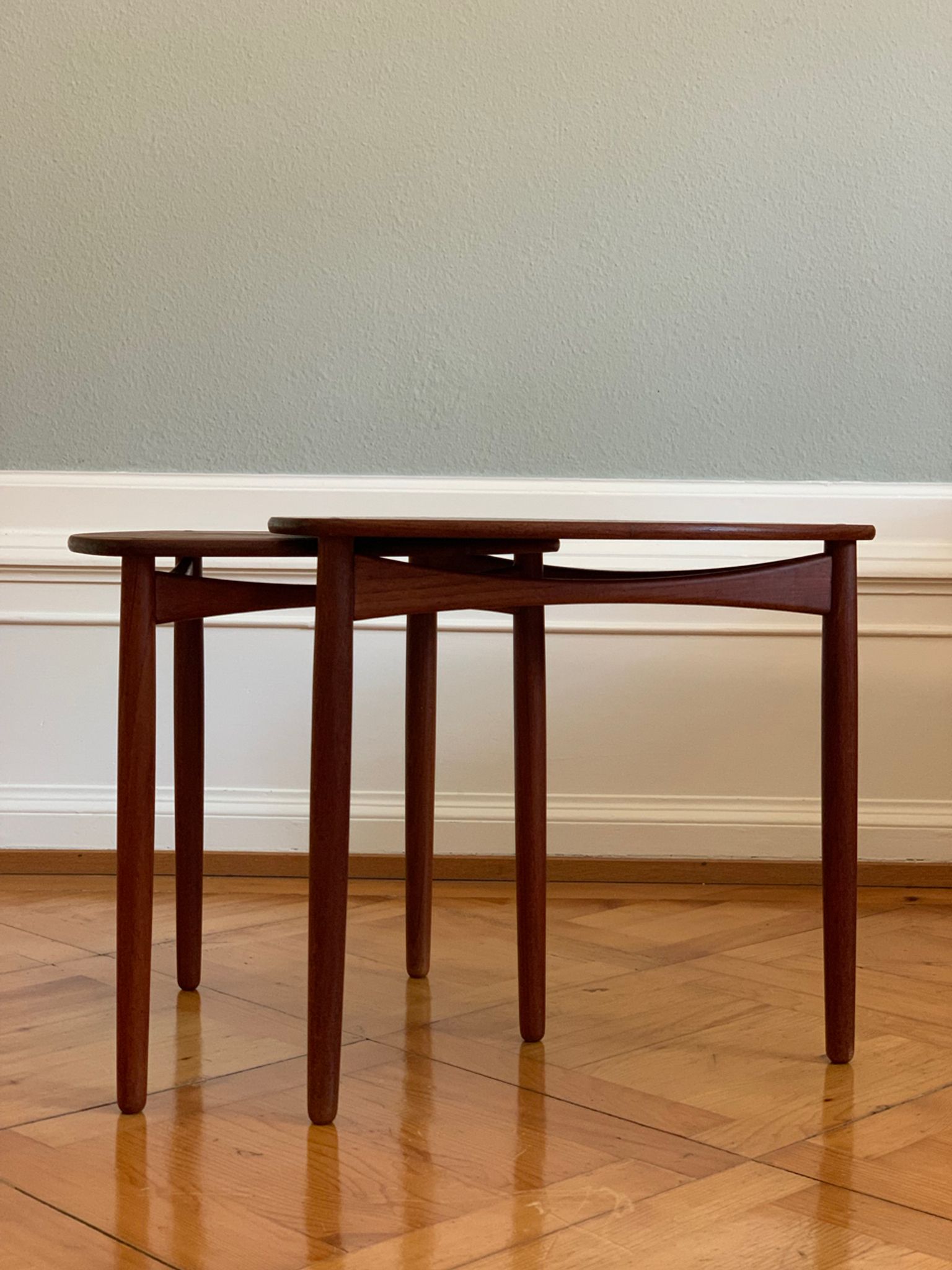 Danish Mid-Century Beside Teak Tables by Ejnar Larsen & Aksel Bender Madsen