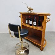 Vintage rattan bamboo Tiki bar cocktail bar 1970