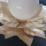 Flower table lamp - Opaline globe
