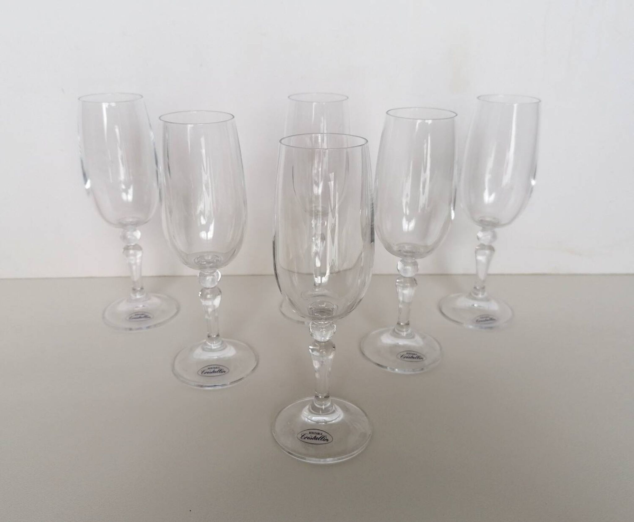 6 crystal glass stemware
