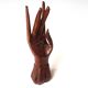 Main baguier en bois, présentoir à bijoux, années 70