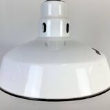 Industrial White Enamel Factory Pendant Lamp from Abolite, 1960s