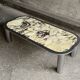 Table basse italienne en marbre et chrome, 1970s