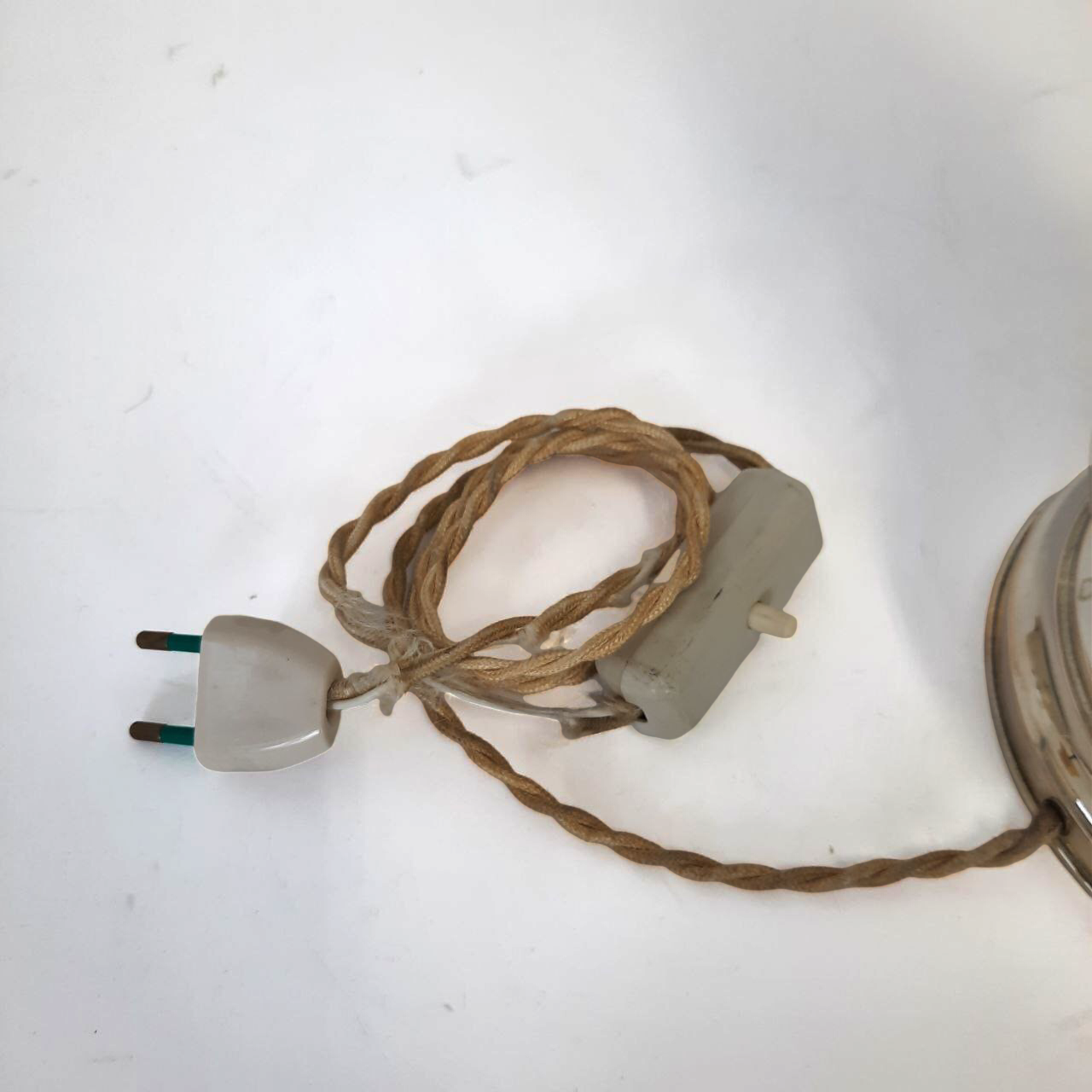 Three vintage bedside lamps in silver