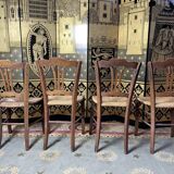Suite of 4 rustic mulched chairs