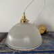 Vintage pendant lamp in electrified prismatic glass with new