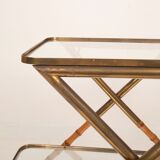 Cesare Lacca Cart in Faux Bamboo and Brass, 1950