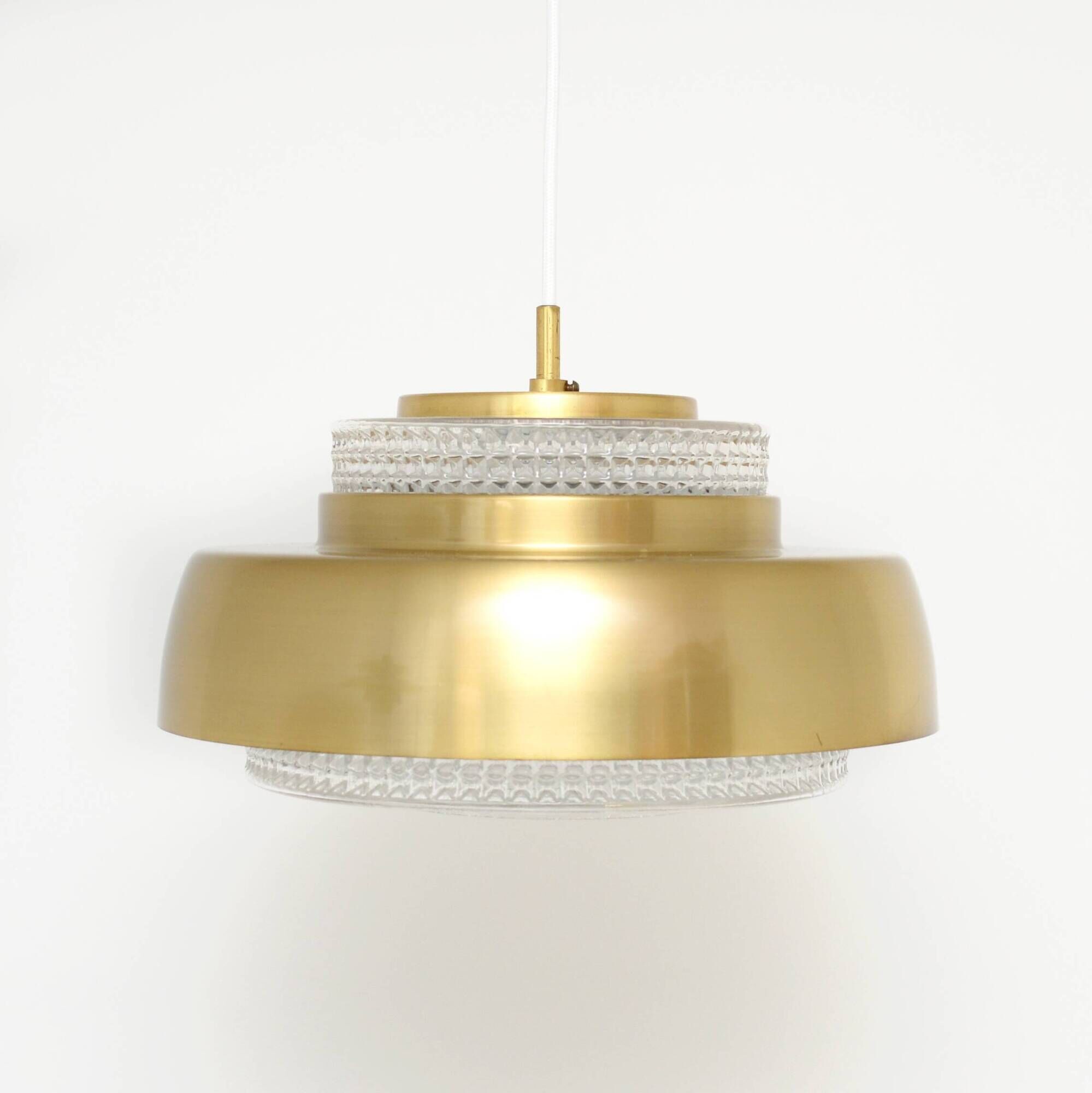 Lampe en verre scandinave, vintage années 1970