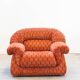 Vintage living room, club style, composed of a 3-seater sofa and 2 armchairs, 1970s