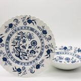 2 Serving dishes, J & G Meakin Classic White Blue Nordic.