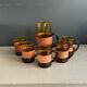 Amber textured glass water service, 1 jug + 5 glasses - Ref 1399