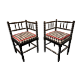 Wooden corner chairs