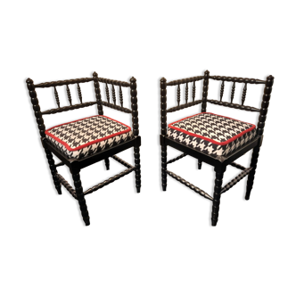 Wooden corner chairs