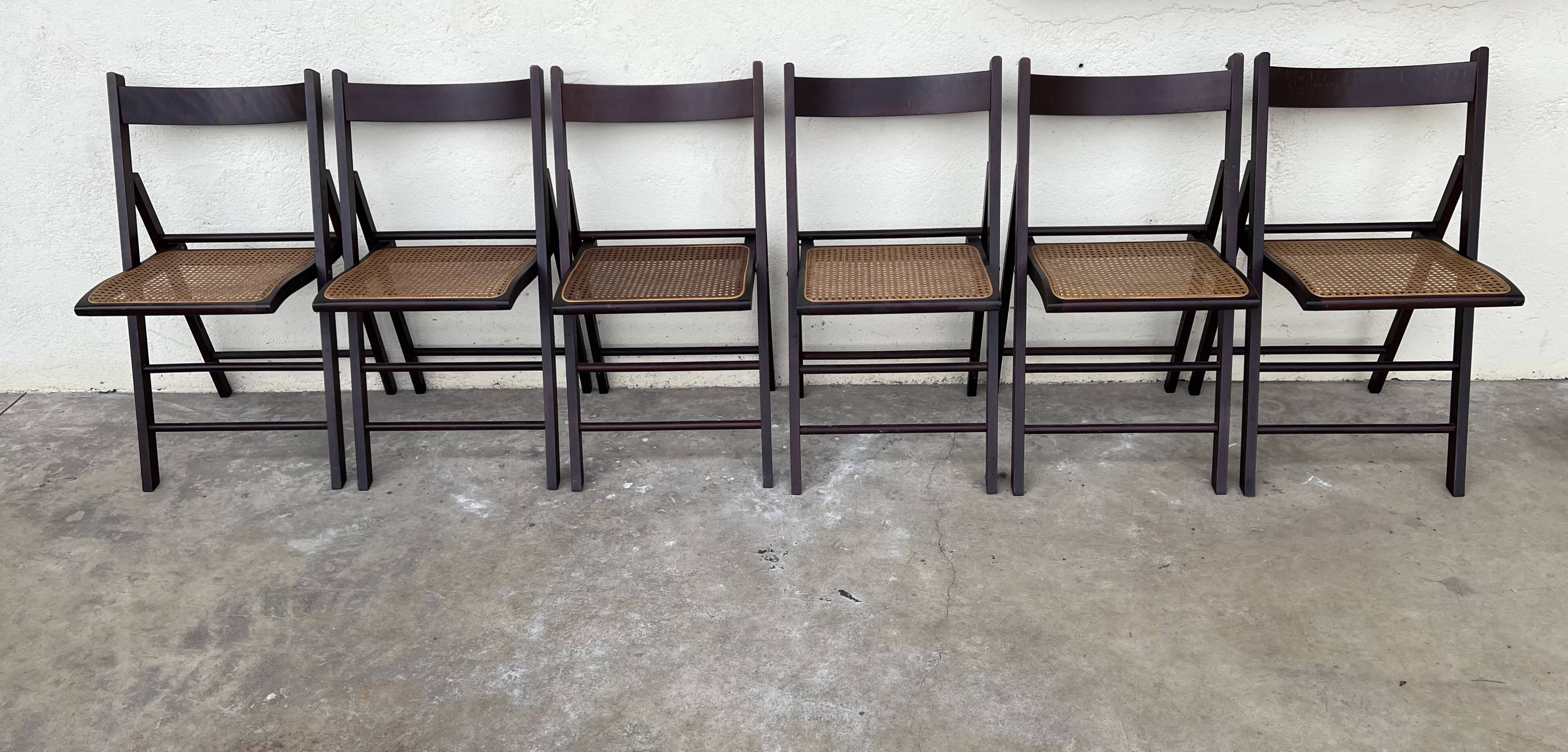 Cane folding chairs