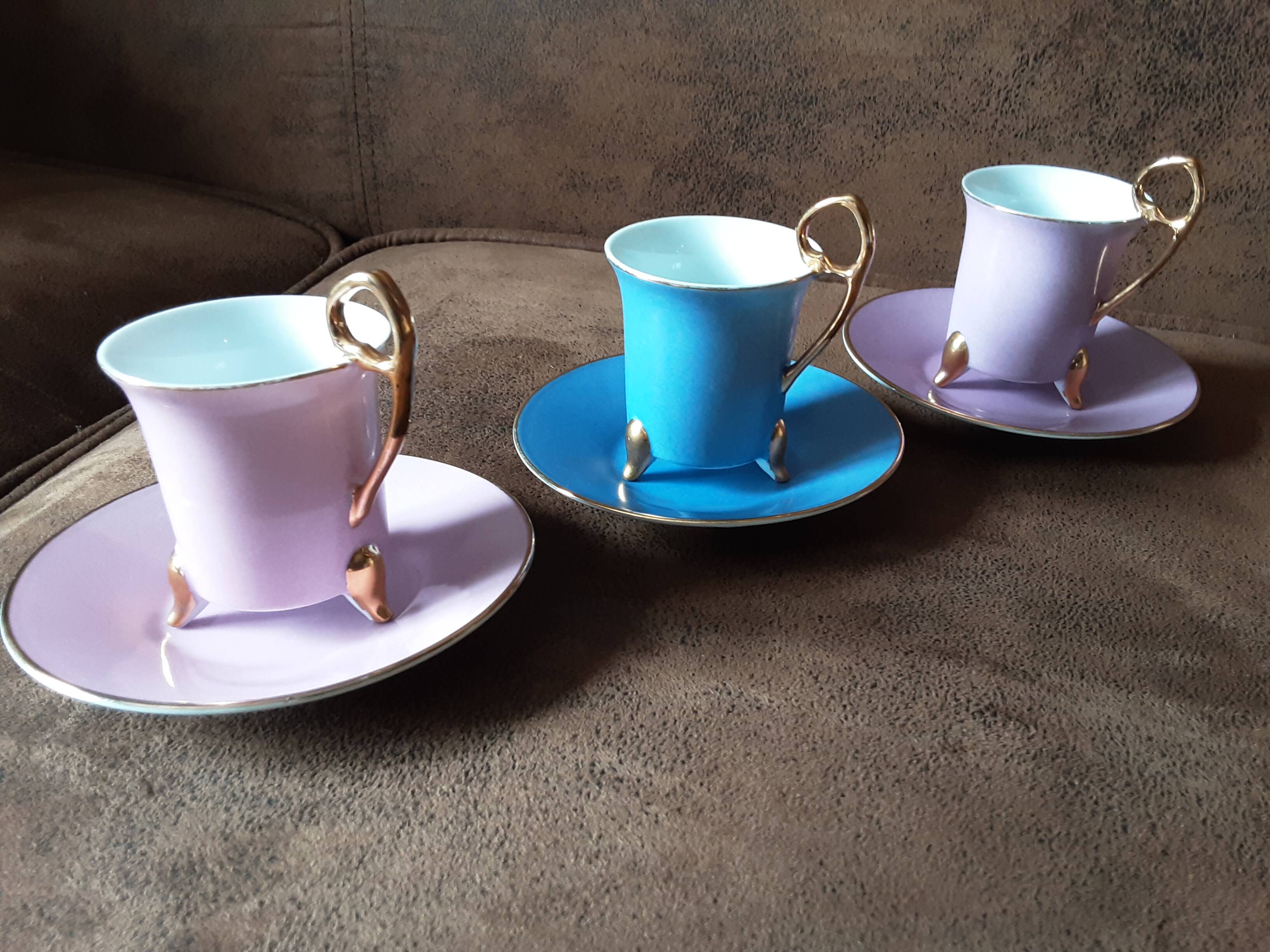Set of 3 cups and saucers Silea