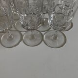 Set of 9 champagne flutes with flat sides in crystal sounding 1960