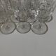 Set of 9 champagne flutes with flat sides in crystal sounding 1960