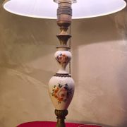 very elegant porcelain and bronze lamp, pull cord switch 50x30 very good e