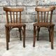 Pair of bistro chairs troquet Parisien in curved wood 1950